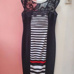Womens Lace Black/White Cocktail dress